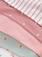 Pink Ditsy Rib Jersey Leggings 5 Pack (3mths-7yrs) - Image 3 of 3