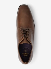 Tan Brown Slim Square Derby Shoes - Image 4 of 10