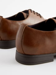 Tan Brown Slim Square Derby Shoes - Image 7 of 10
