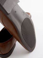 Tan Brown Slim Square Derby Shoes - Image 9 of 10
