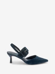 Navy Blue Forever Comfort® Leather Buckle Detail Shoes - Image 3 of 6