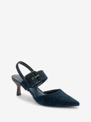 Navy Blue Forever Comfort® Leather Buckle Detail Shoes - Image 4 of 6