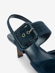 Navy Blue Forever Comfort® Leather Buckle Detail Shoes - Image 6 of 6
