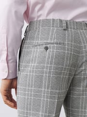 Light Grey Skinny Fit Check Suit: Trousers - Image 5 of 8