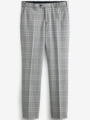Light Grey Skinny Fit Check Suit: Trousers - Image 6 of 8