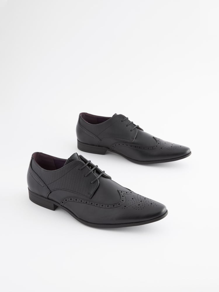 Black Brogue Shoes - Image 1 of 5