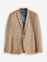 Neutral Slim Fit Linen Blend Blazer - Image 6 of 9