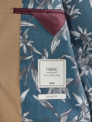 Neutral Slim Fit Linen Blend Blazer - Image 8 of 9