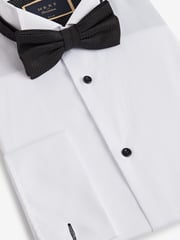 White Regular Fit Double Cuff Dress Shirt and Bow Tie Set - Image 5 of 6