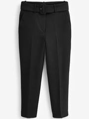 Black Tailored Belted Taper Trousers - Image 6 of 7
