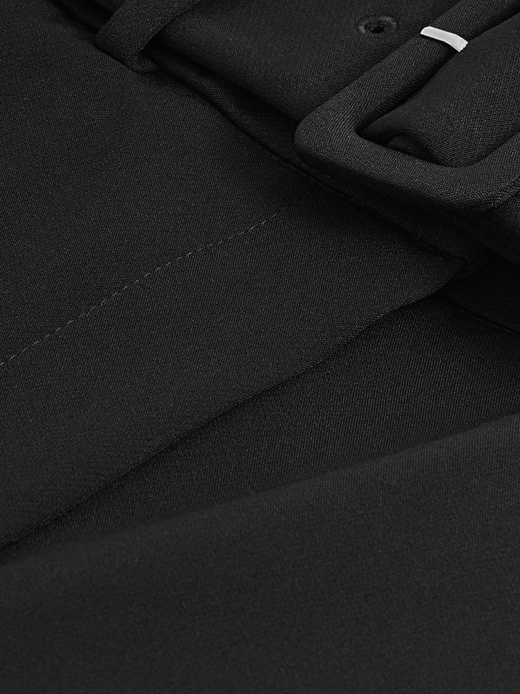Black Tailored Belted Taper Trousers - Image 7 of 7