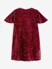 Red Velour Sequin Party Dress (3-16yrs) - Image 3 of 5