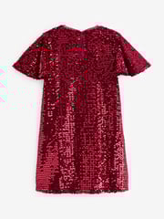 Red Velour Sequin Party Dress (3-16yrs) - Image 4 of 5