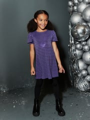 Purple Sequin Sparkle Jersey Dress (3-16yrs) - Image 1 of 5