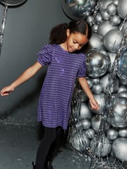 Purple Sequin Sparkle Jersey Dress (3-16yrs) - Image 3 of 5