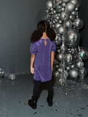 Purple Sequin Sparkle Jersey Dress (3-16yrs) - Image 4 of 5