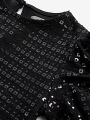 Black Sequin Sparkle Jersey Dress (3-16yrs) - Image 7 of 7