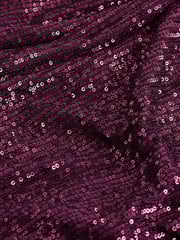 Berry Red Long Sleeve Sequin Jumpsuit - Image 6 of 6
