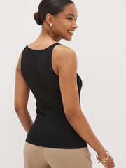 Black Asymmetric Neck Knit Vest - Image 2 of 4