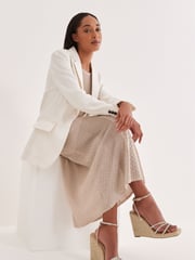 Nude Pink Forever Comfort® Bling Strap High Wedges - Image 2 of 9