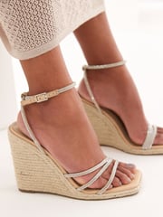 Nude Pink Forever Comfort® Bling Strap High Wedges - Image 3 of 9