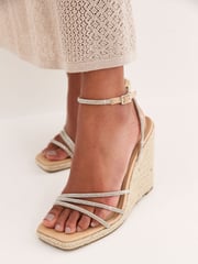 Nude Pink Forever Comfort® Bling Strap High Wedges - Image 4 of 9