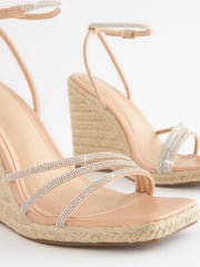 Nude Pink Forever Comfort® Bling Strap High Wedges - Image 6 of 9