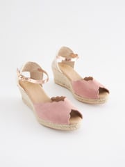 Nude Scallop Peep Toe Wedges - Image 2 of 7