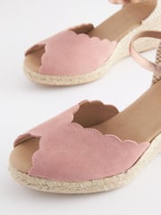 Nude Scallop Peep Toe Wedges - Image 4 of 7