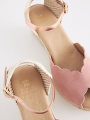 Nude Scallop Peep Toe Wedges - Image 6 of 7