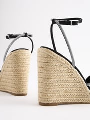 Black Forever Comfort® Bling Strap High Wedges - Image 3 of 5