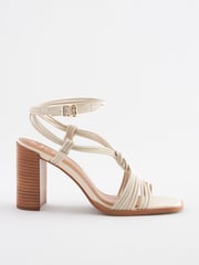 Bone Signature Leather Knotted Strap Block Heeled Sandals - Image 6 of 9
