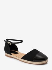 Black Closed Toe Ankle Strap Espadrille Shoes - Image 5 of 7