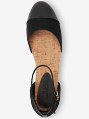 Black Closed Toe Ankle Strap Espadrille Shoes - Image 6 of 7
