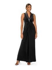 Adrianna Papell Black Jersey Tuxedo Gown - Image 1 of 5