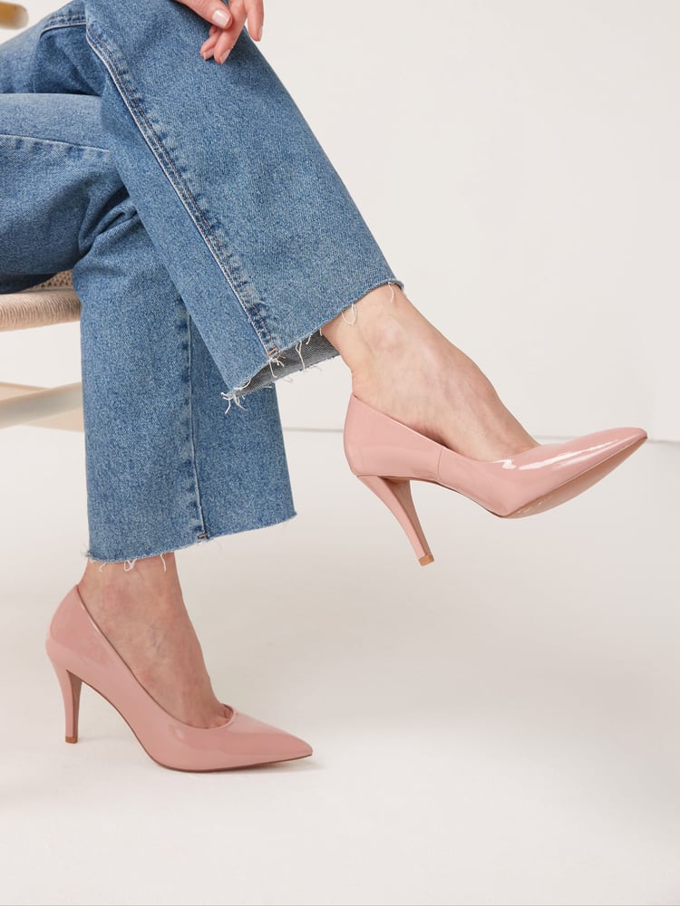 Nude Pink Regular/Wide Fit Forever Comfort® Mid Heel Court Shoes - Image 1 of 4