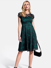 HotSquash Green Lace Fit And Flare Dress - Image 3 of 5