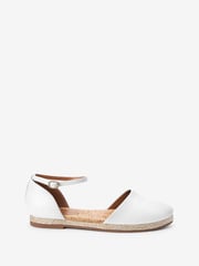 White Closed Toe Ankle Strap Espadrille Shoes - Image 3 of 8