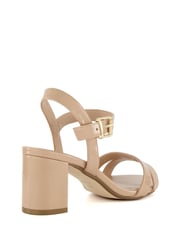 Dune London Natural Nude Wide Fit Merisa Block Heel Sandals - Image 5 of 7
