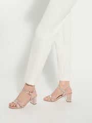 Dune London Gold Wide Fit Merisa Block Heel Sandals - Image 1 of 8