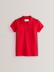 Red Regular Fit 100% Cotton Short Sleeve Polo Shirts 2 Pack (3-16yrs) - Image 2 of 5