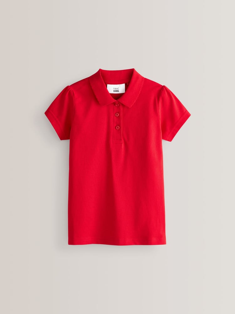 Red Regular Fit 100% Cotton Short Sleeve Polo Shirts 2 Pack (3-16yrs) - Image 2 of 5