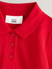 Red Regular Fit 100% Cotton Short Sleeve Polo Shirts 2 Pack (3-16yrs) - Image 5 of 5