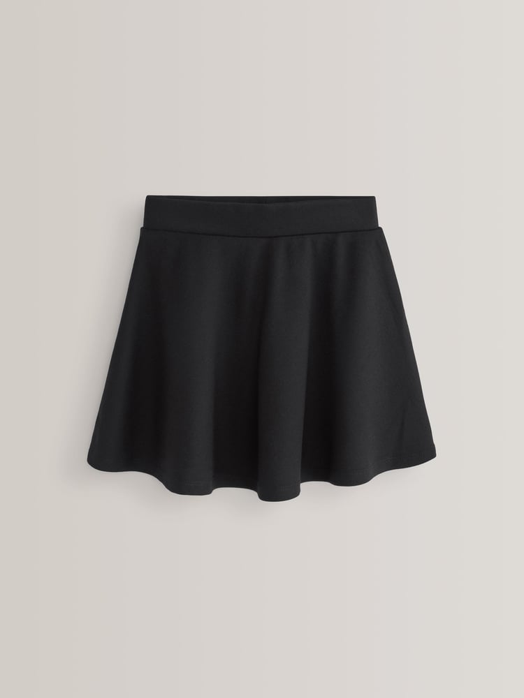 Black 2 Pack Pull-On Jersey Stretch School Skater Skirts (3-17yrs) - Image 2 of 4