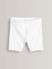 White Regular Length 5 Pack Cotton Rich Stretch Cycle Shorts (3-16yrs) - Image 2 of 4