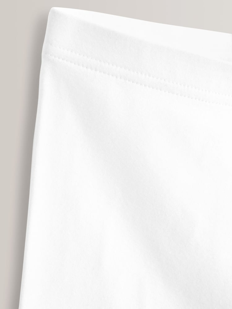 White Regular Length 5 Pack Cotton Rich Stretch Cycle Shorts (3-16yrs) - Image 4 of 4