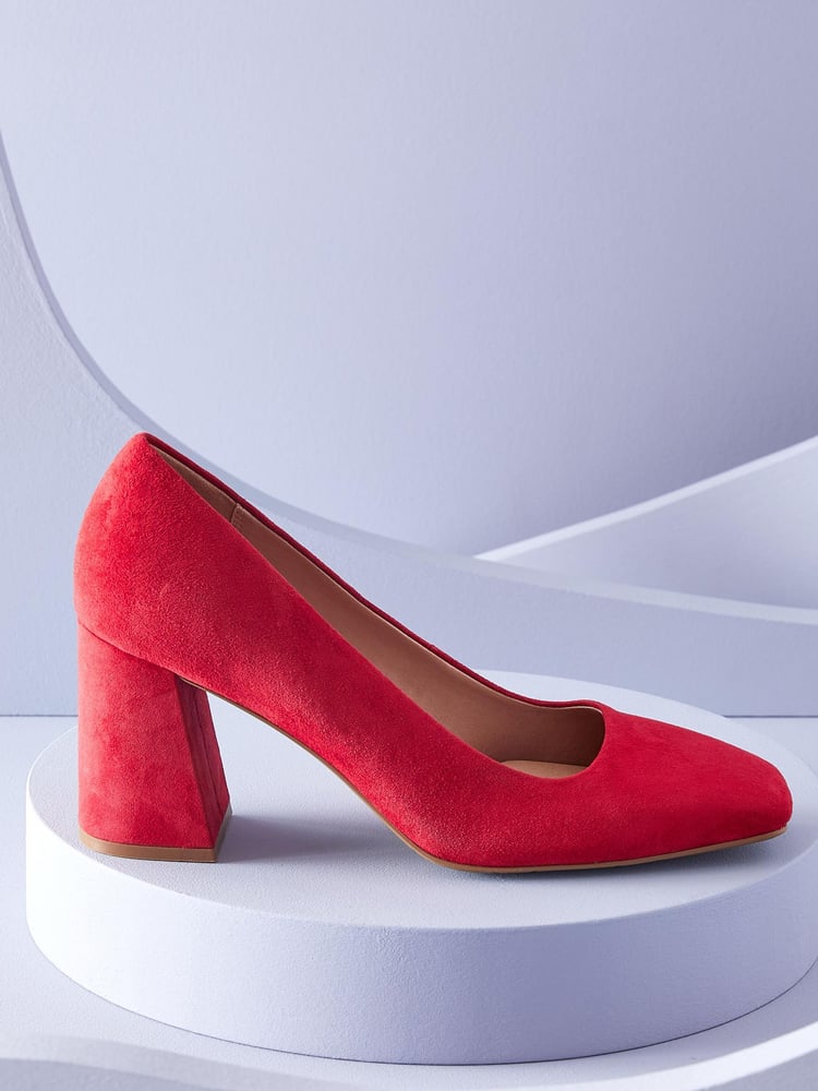 Red Forever Comfort® With Motionflex Square Toe Block Heel Shoes - Image 1 of 6