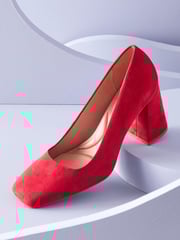 Red Forever Comfort® With Motionflex Square Toe Block Heel Shoes - Image 2 of 6