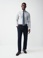 Neutral Brown/Blue Slim Fit Single Cuff Shirt And Tie Pack - Image 2 of 8