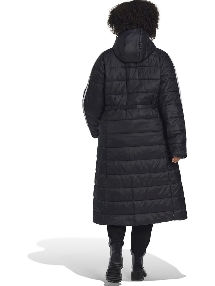 adidas Originals Black Curve Hooded Premium Long Slim Jacket - Image 2 of 6